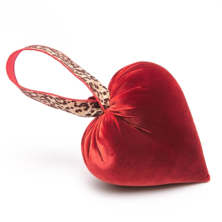 Products Hot Skwash | Large Cherry Leopard Ribbon Heart